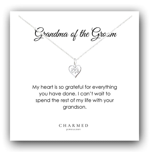 Grandma of the Groom Infinity Knot Necklace in Sterling Silver 925 | Personalised Jewellery Gift