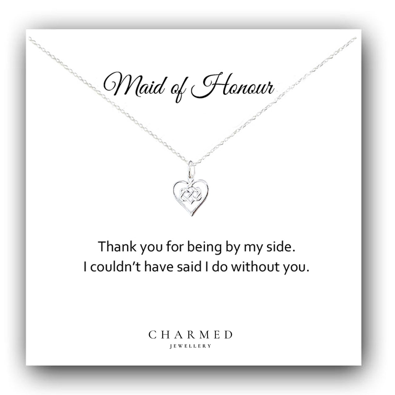Maid of Honour Infinity Knot Necklace in Sterling Silver 925 | Personalised Jewellery Gift