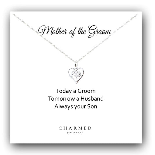 Infinity Knot Necklace Mother of the Groom Sterling Silver