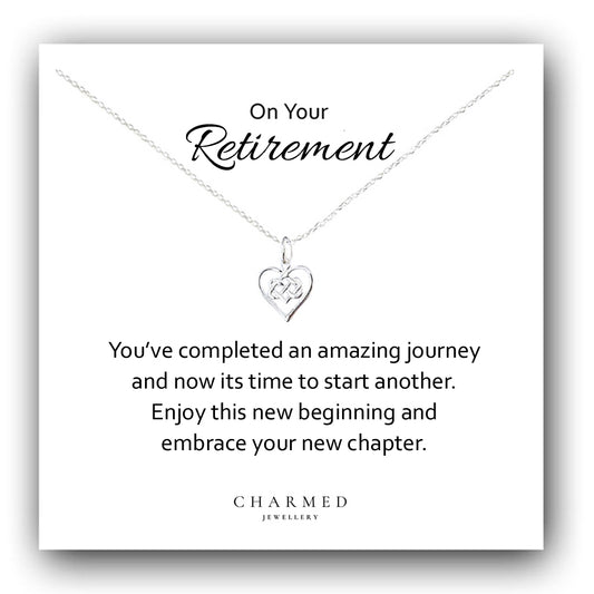 Retirement Gift, Infinity Knot Necklace in Sterling Silver 925, Personalised Jewellery