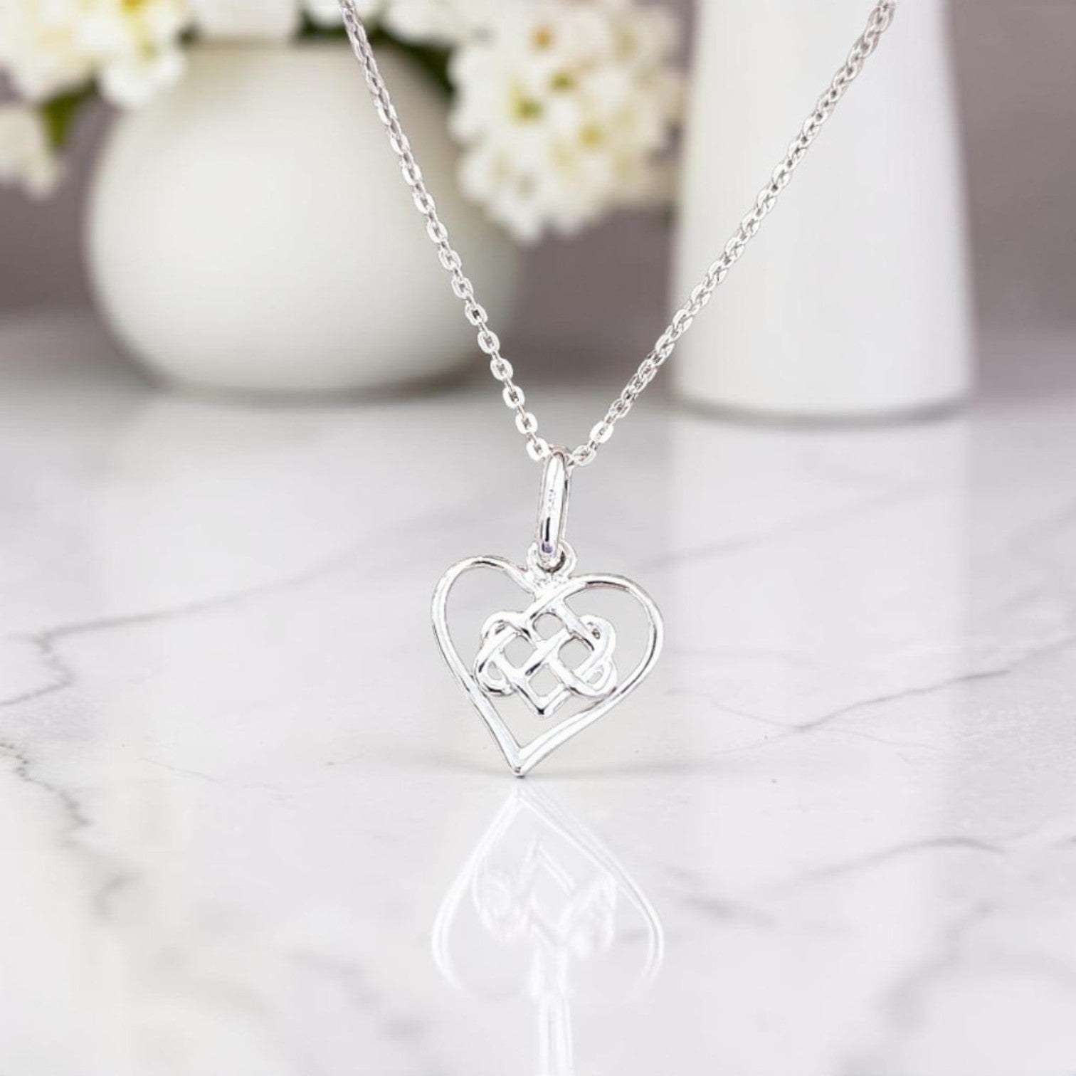 Sister-in-Law Gift | Infinity Knot Heart Necklace in Sterling Silver 925 | Personalised Jewellery