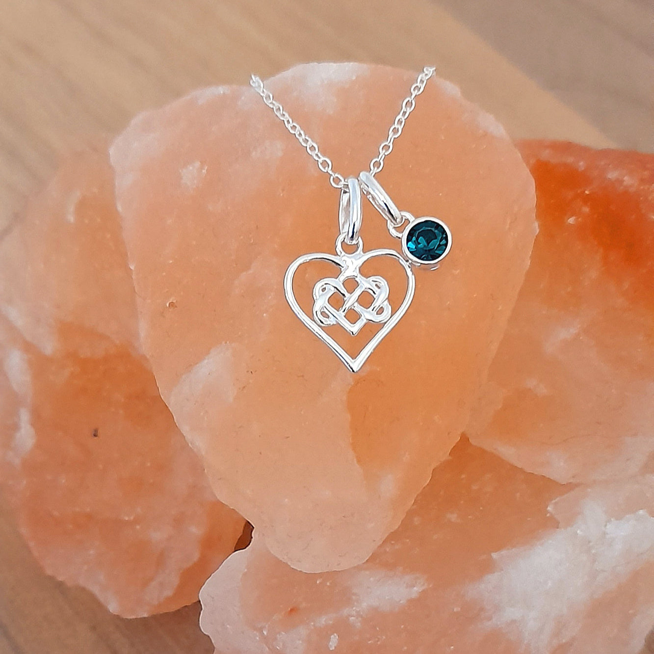 Infinity Knot Heart Necklace Sterling Silver 925, Personalised Jewellery