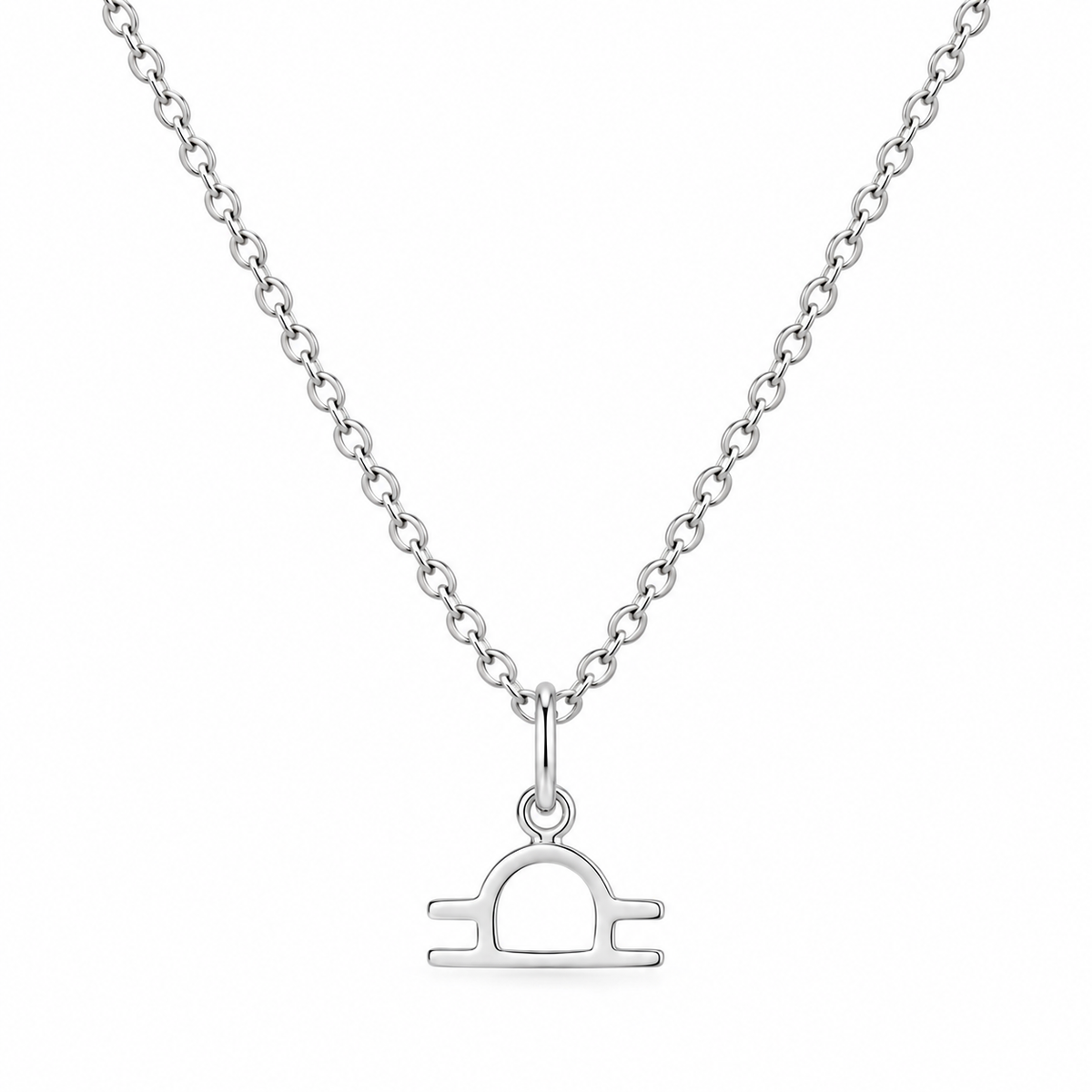 Sterling Silver Libra Zodiac Necklace with Libra symbol pendant