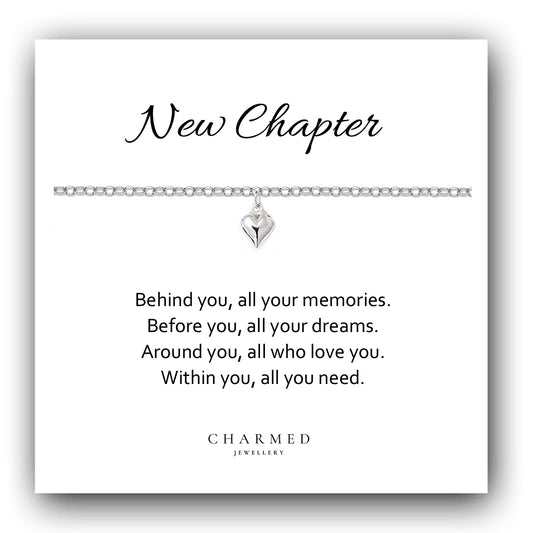 New Chapter Gift,  Puffy Heart Bracelet in Sterling Silver 925, Personalised Jewellery Gift
