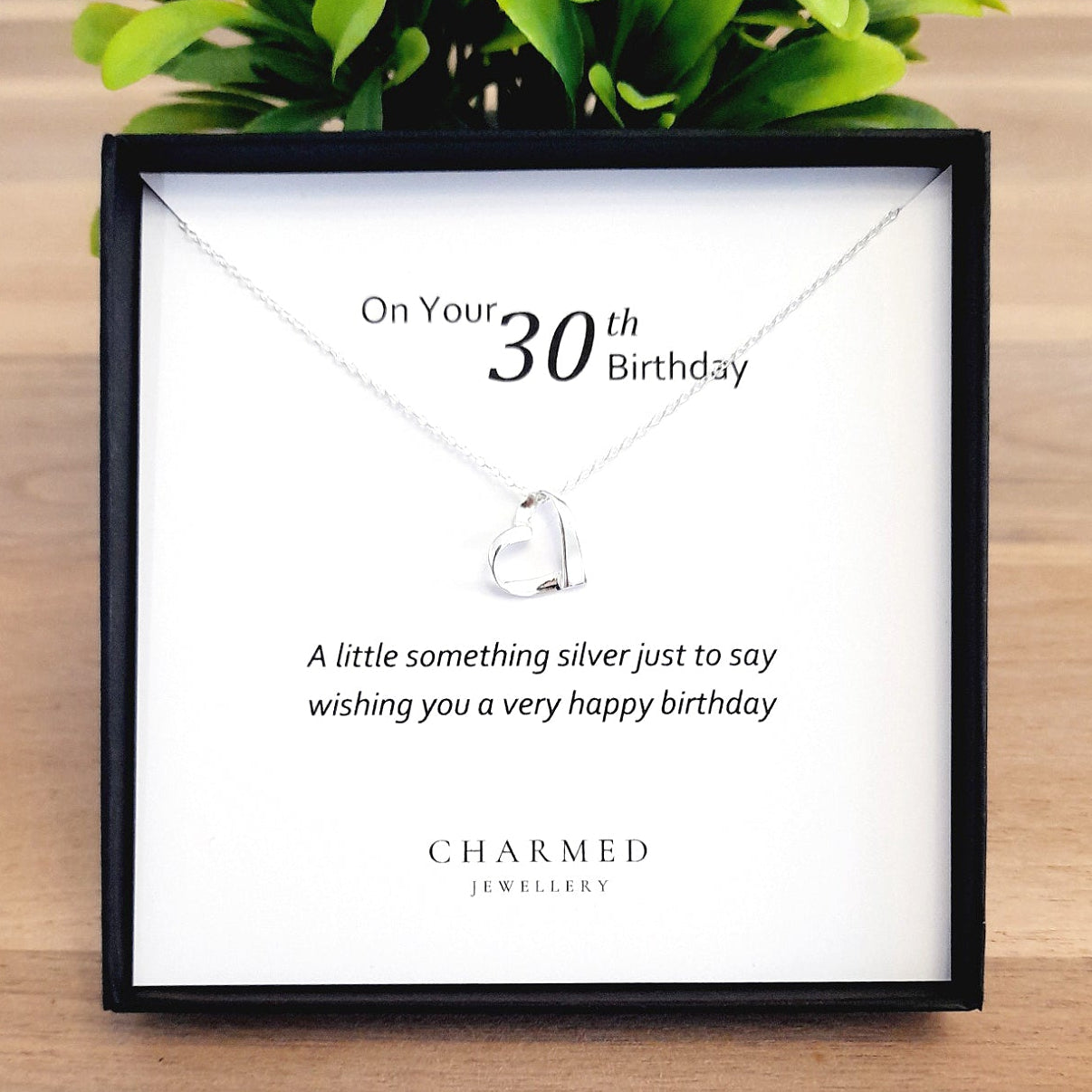 30th Birthday Ribbon Necklace in Sterling Silver 925 | Personalised Jewellery Gift