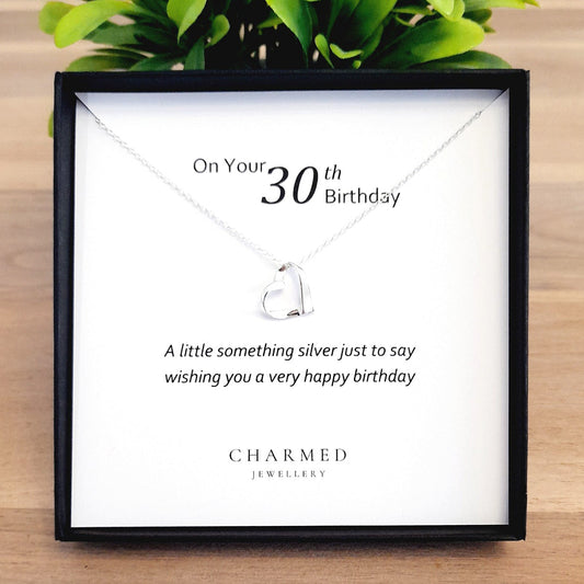 30th Birthday Ribbon Necklace in Sterling Silver 925 | Personalised Jewellery Gift
