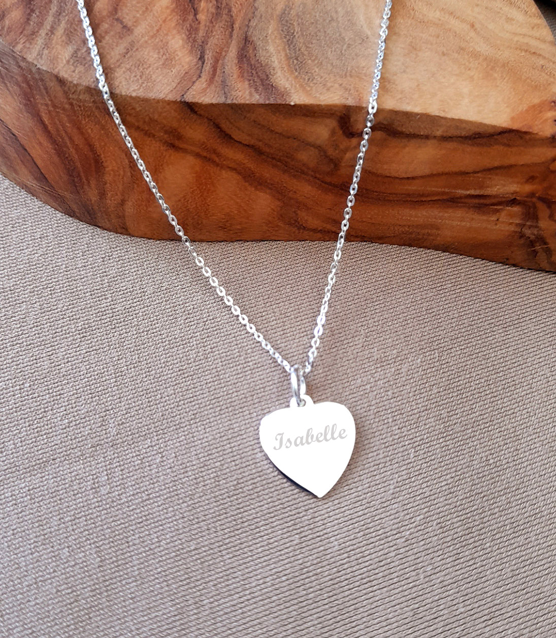 13th Birthday Gift, Engraved Heart Necklace 925 Sterling Silver - Personalised Jewellery Gift