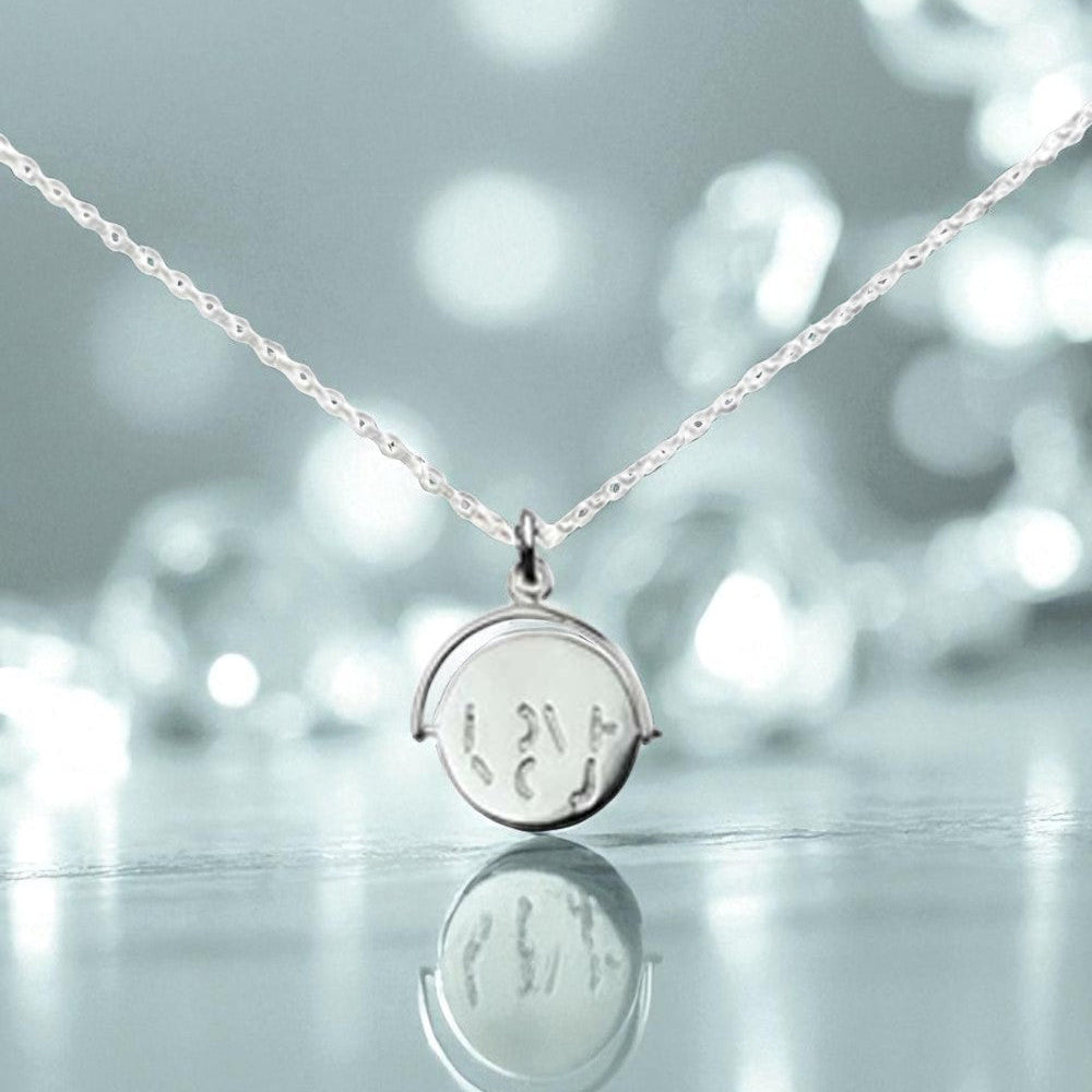 I Love You Spinner Hidden Message Necklace 925 Silver