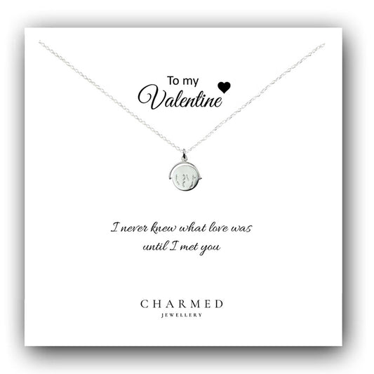 I Love You Spinner Hidden Message Necklace 925 Sterling Silver, Valentine's Gift