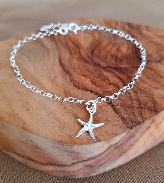 Starfish Charm Bracelet, Adjustable for Women and Girl's
