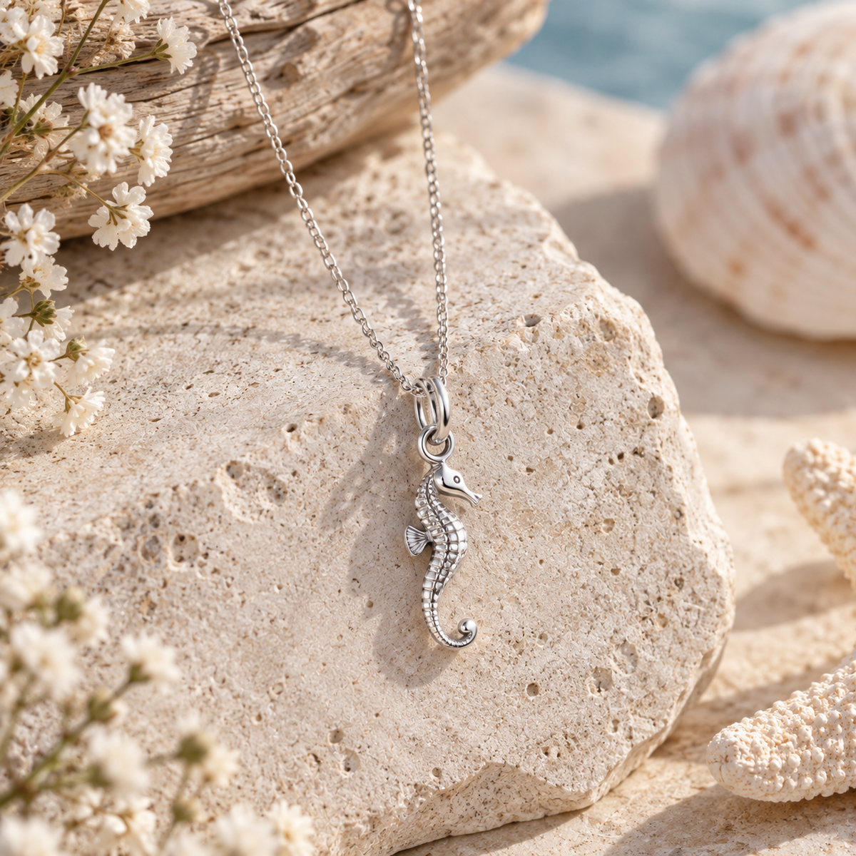 Sterling Silver Seahorse Necklace – ocean jewellery gift