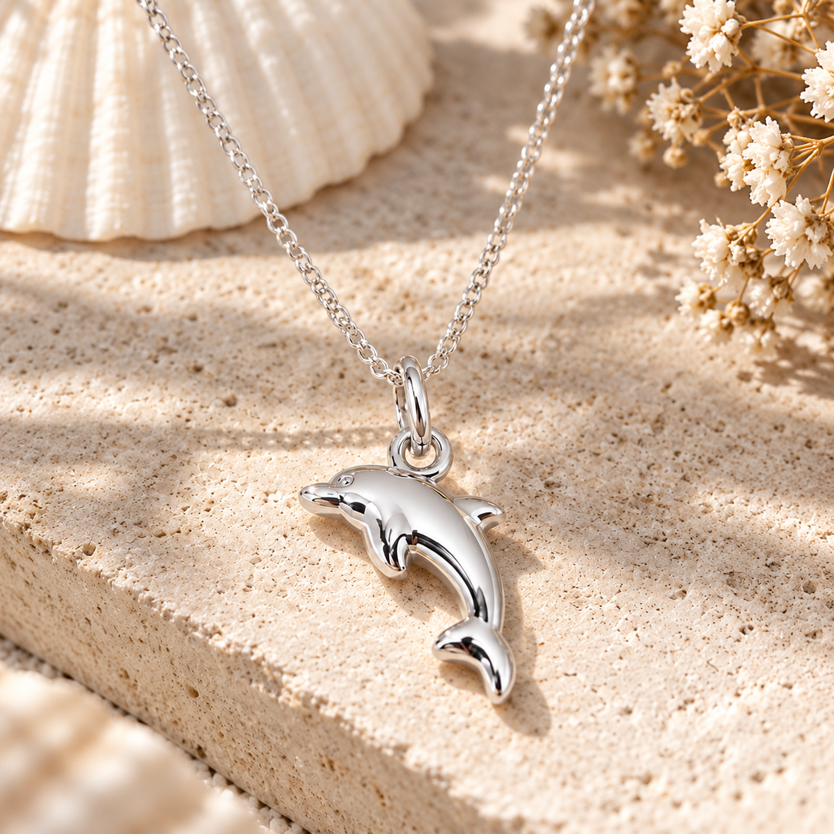 Sterling Silver Dolphin Necklace – ocean jewellery gift