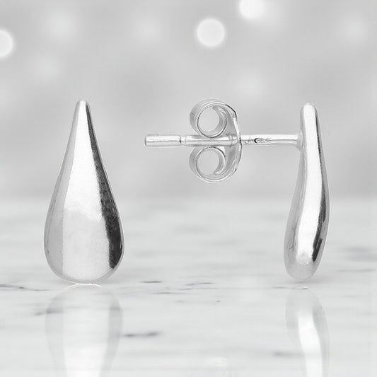 Teardrop Stud Earrings | Sterling Silver 925 | Elegant Jewellery Gift