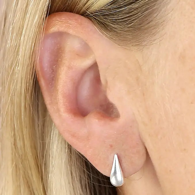 Teardrop Stud Earrings | Sterling Silver 925 | Elegant Jewellery Gift