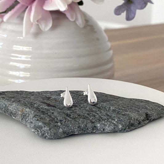 Teardrop Stud Earrings 925 Sterling Silver, Jewellery Gift for Girl's and Women, Gifts for Her, Minimalist Earrings