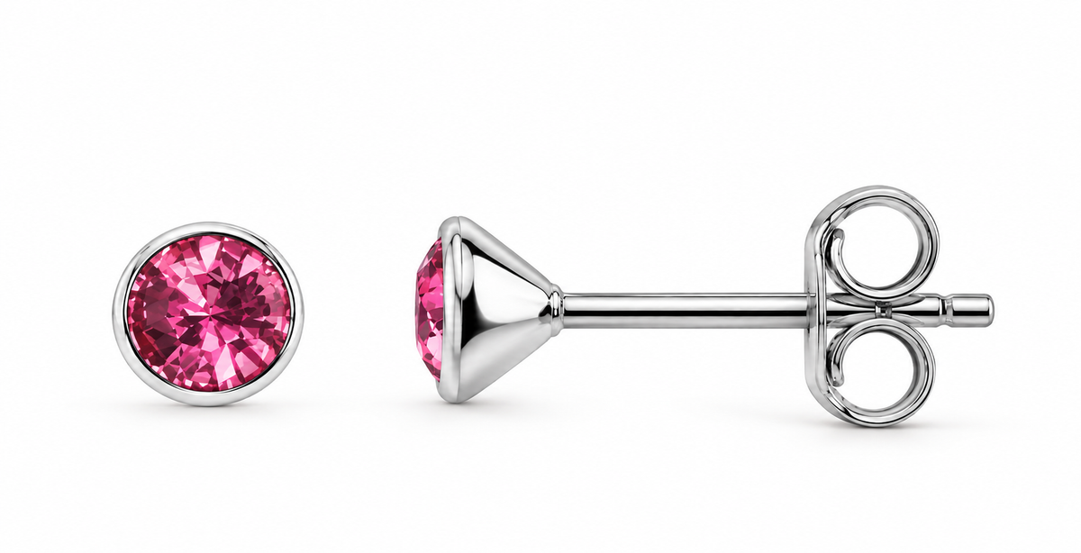 Tourmaline Crystal Birthstone earrings Sterling Silver 925