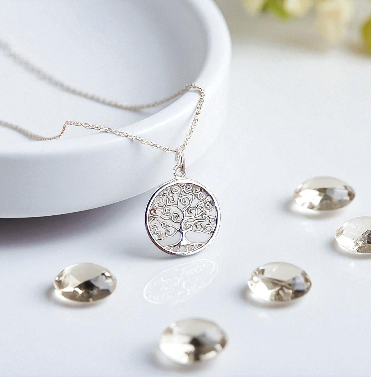 Tree of Life Necklace 19mm in Sterling Silver 925 | Meaningful Jewellery Gift