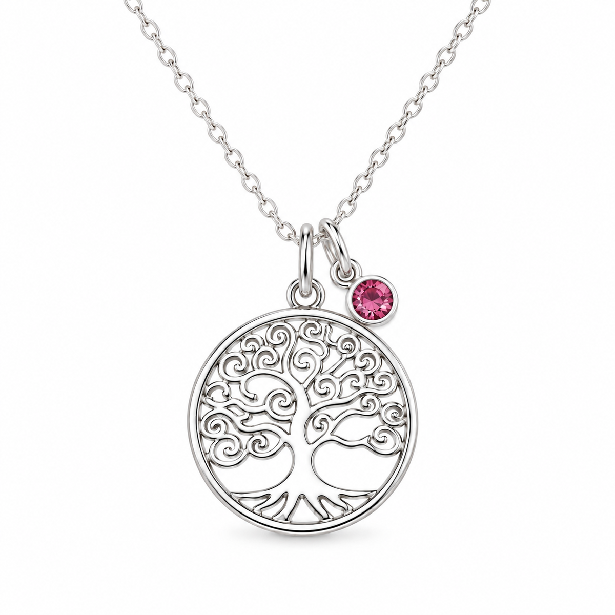 Tree of Life Birthstone Necklace in 925 sterling silver