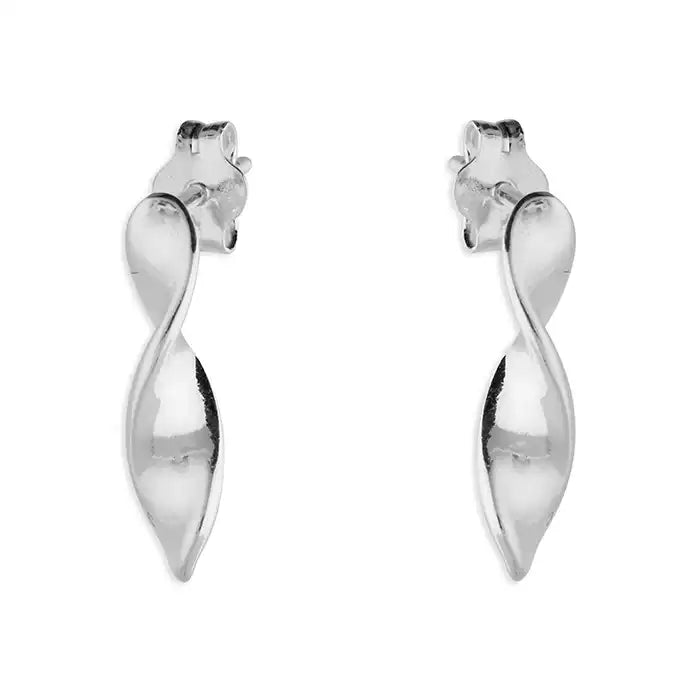 Twisted Ribbon Stud Earrings | Sterling Silver 925 | Elegant Jewellery Gift