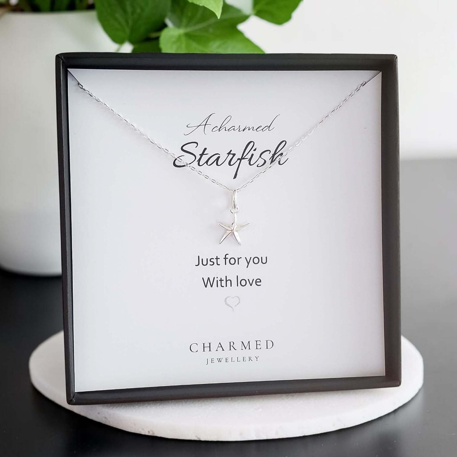A Charmed Starfish Necklace in Sterling Silver 925 | Personalised Jewellery Gift
