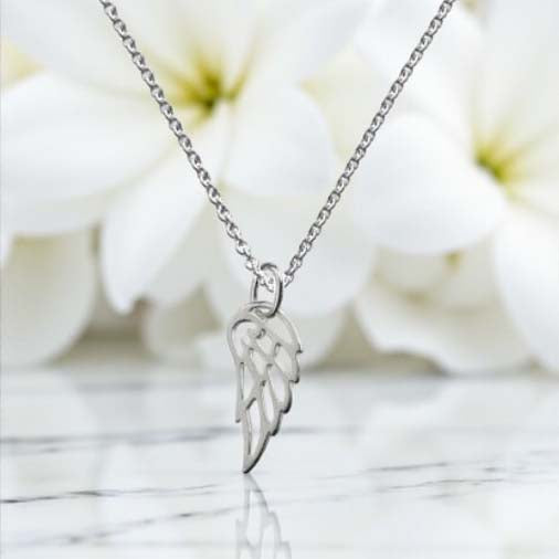  Angel Wing Necklace in Sterling Silver 925 | Personalised Jewellery
