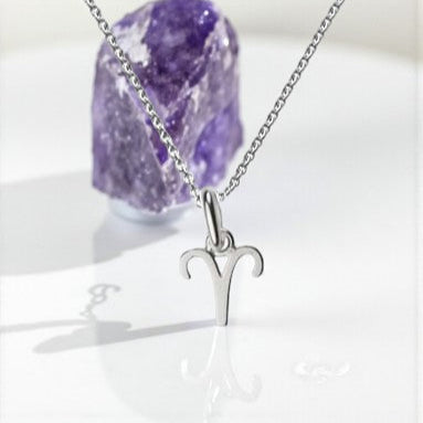 Aries Zodiac Necklace in Sterling Silver 925 | March–April Star Sign Jewellery Gift