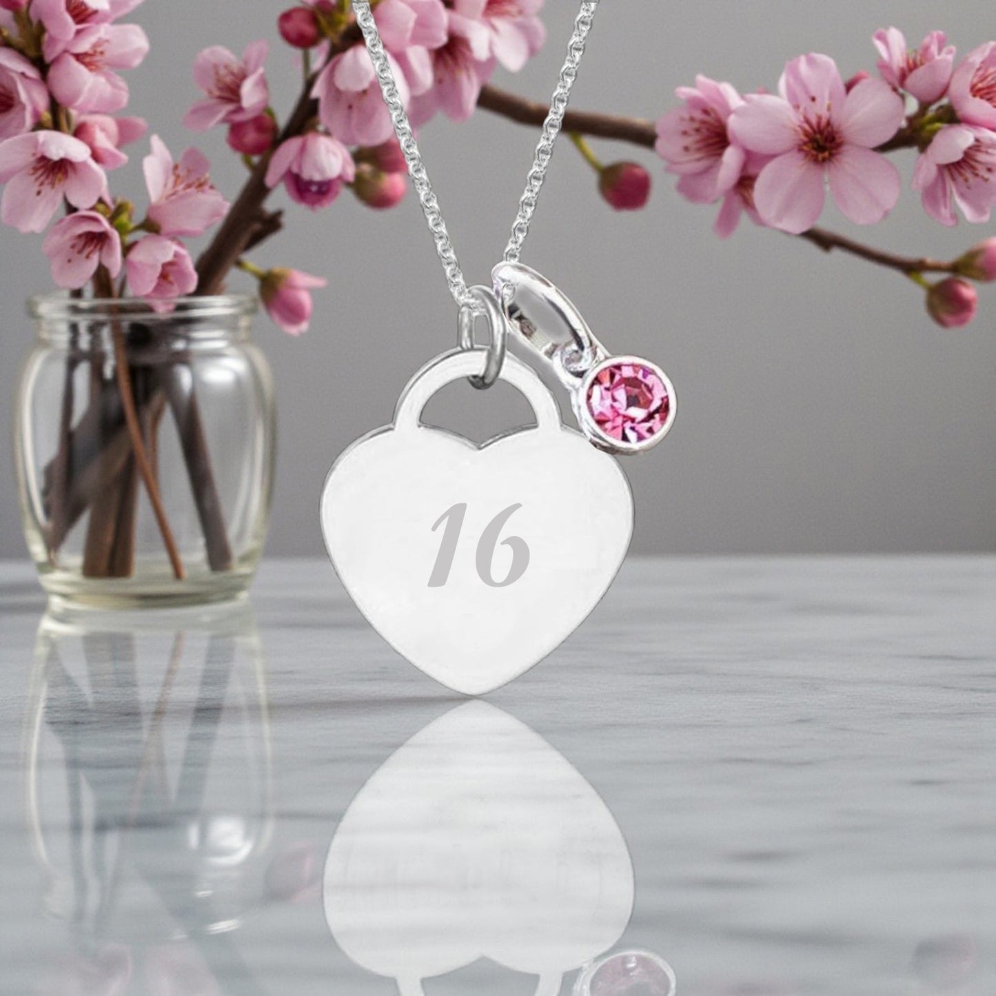 Birthday Engraved Necklace with Birthstone | Personalised Jewellery Gift