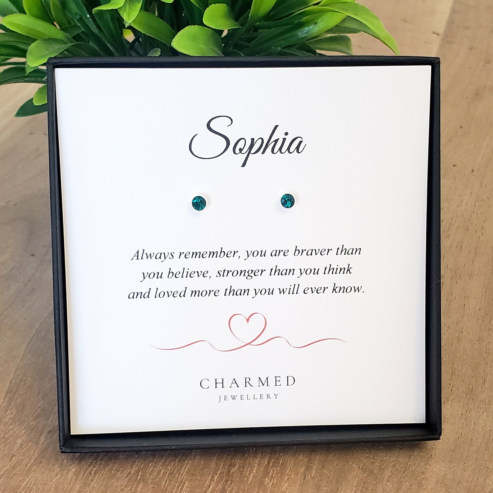 Birthstone Stud Earrings 4mm in 925 Sterling Silver | Personalised Jewellery Gift