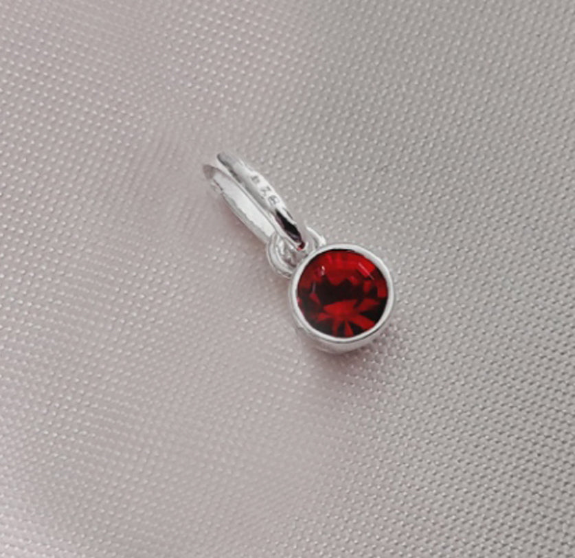 Personalised Puffy Heart Birthstone Necklace & Earrings Gift Set in 925 Sterling Silver | Jewellery Gift