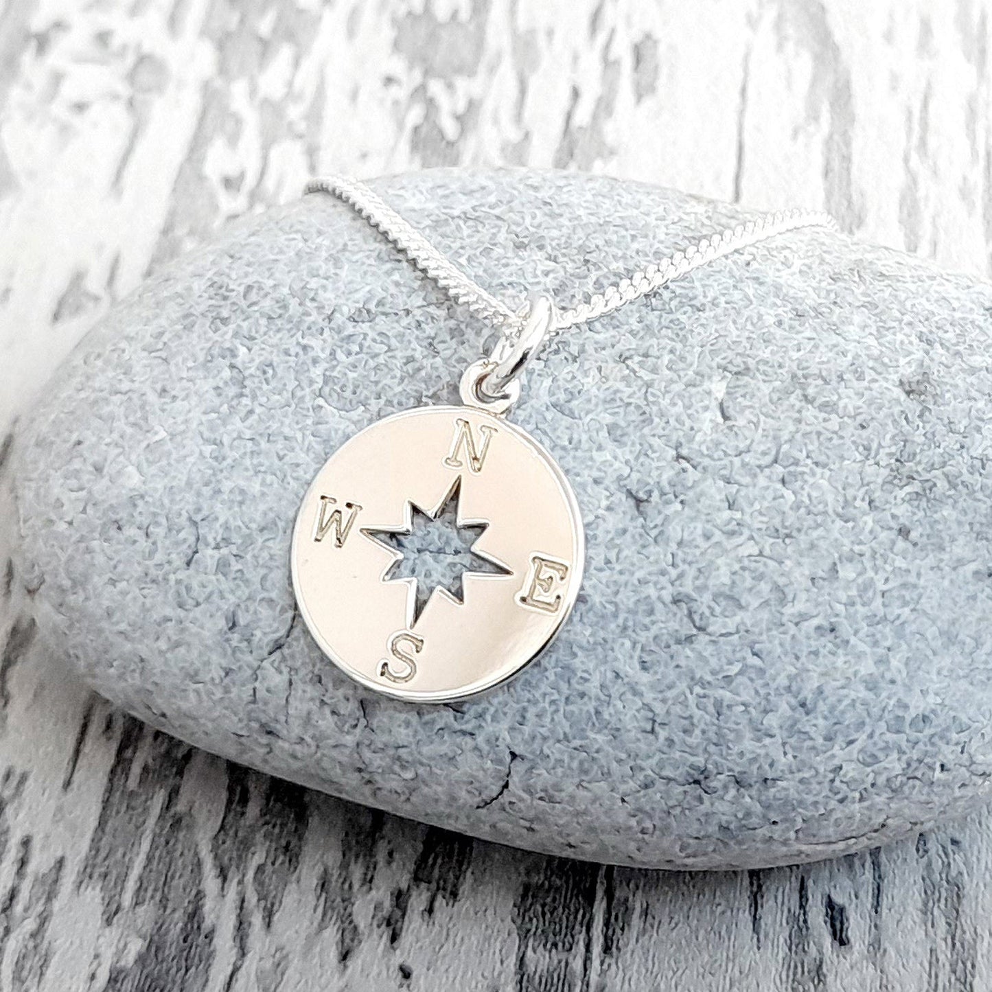 Compass Necklace Sterling Silver 925