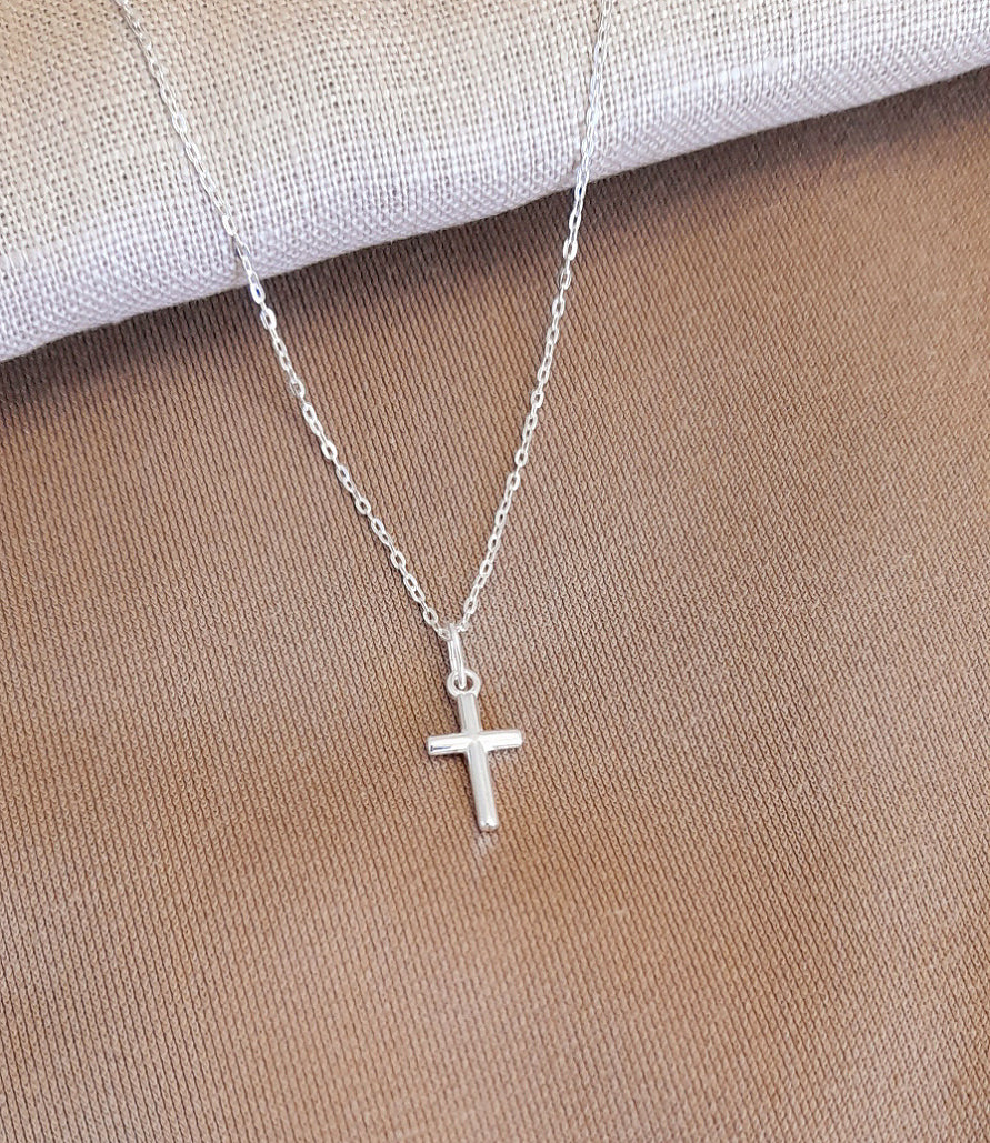 Cross Gift Set Necklace and Stud Earrings Sterling Silver, Personalised Jewellery