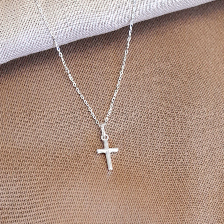 Goddaughter Gift, Cross Necklace in Sterling Silver 925, Religious Gift, Psalm 139