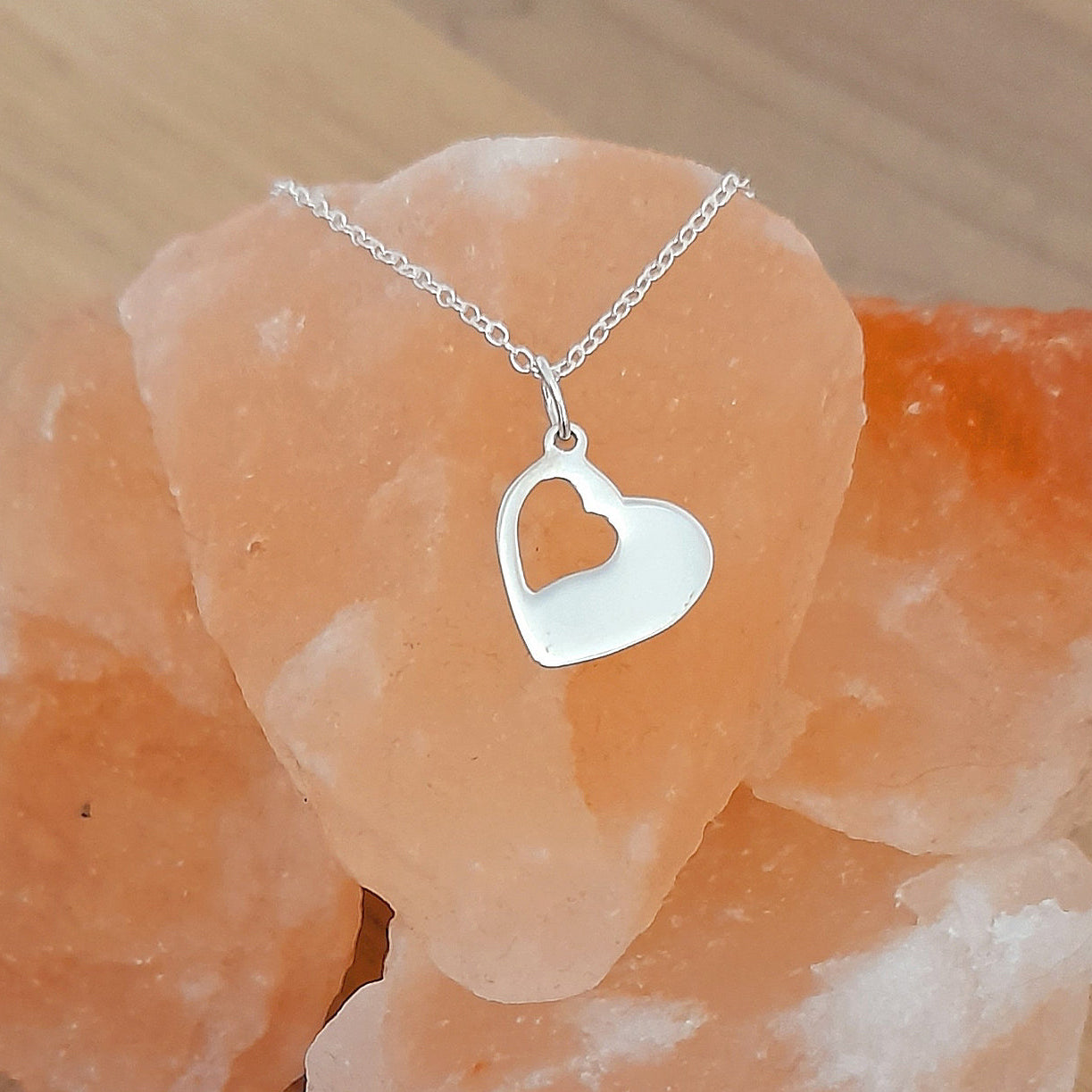 Granddaughter Cut Out Heart Necklace in Sterling Silver 925 | Personalised Jewellery Gift