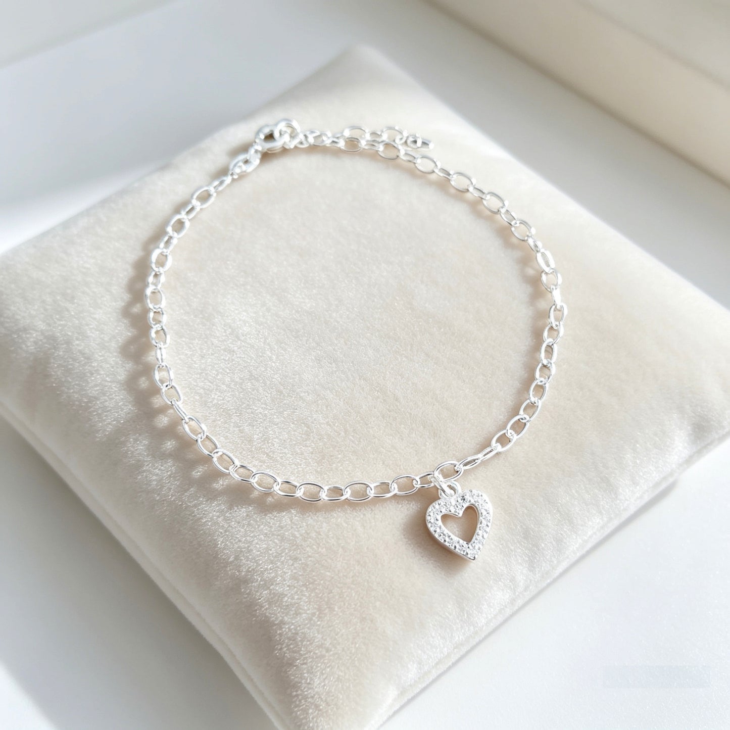 CZ Heart Bracelet | Sterling Silver 925 | Elegant Jewellery Gift