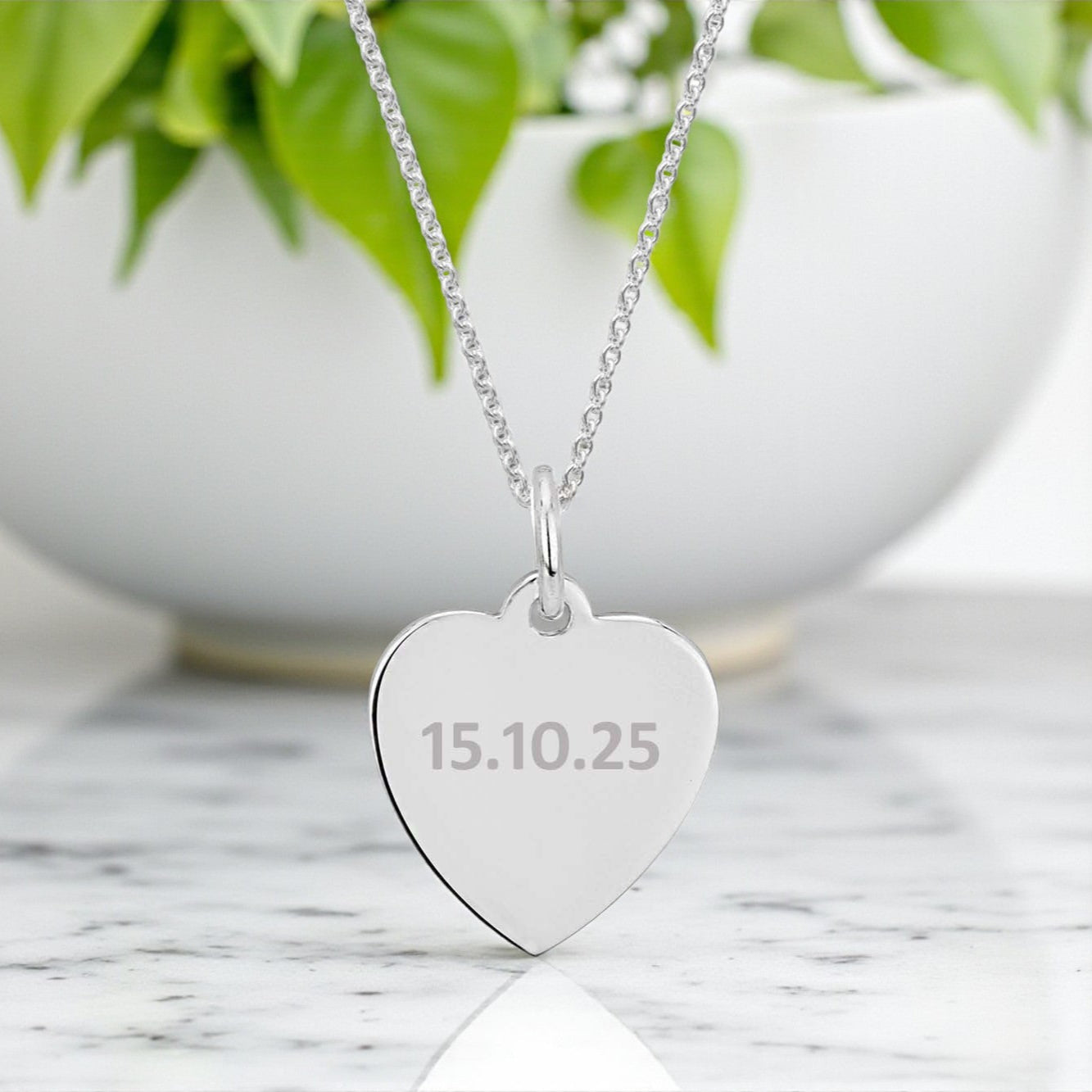 Engraved Name Heart Necklace | Sterling Silver 925 | Personalised Jewellery