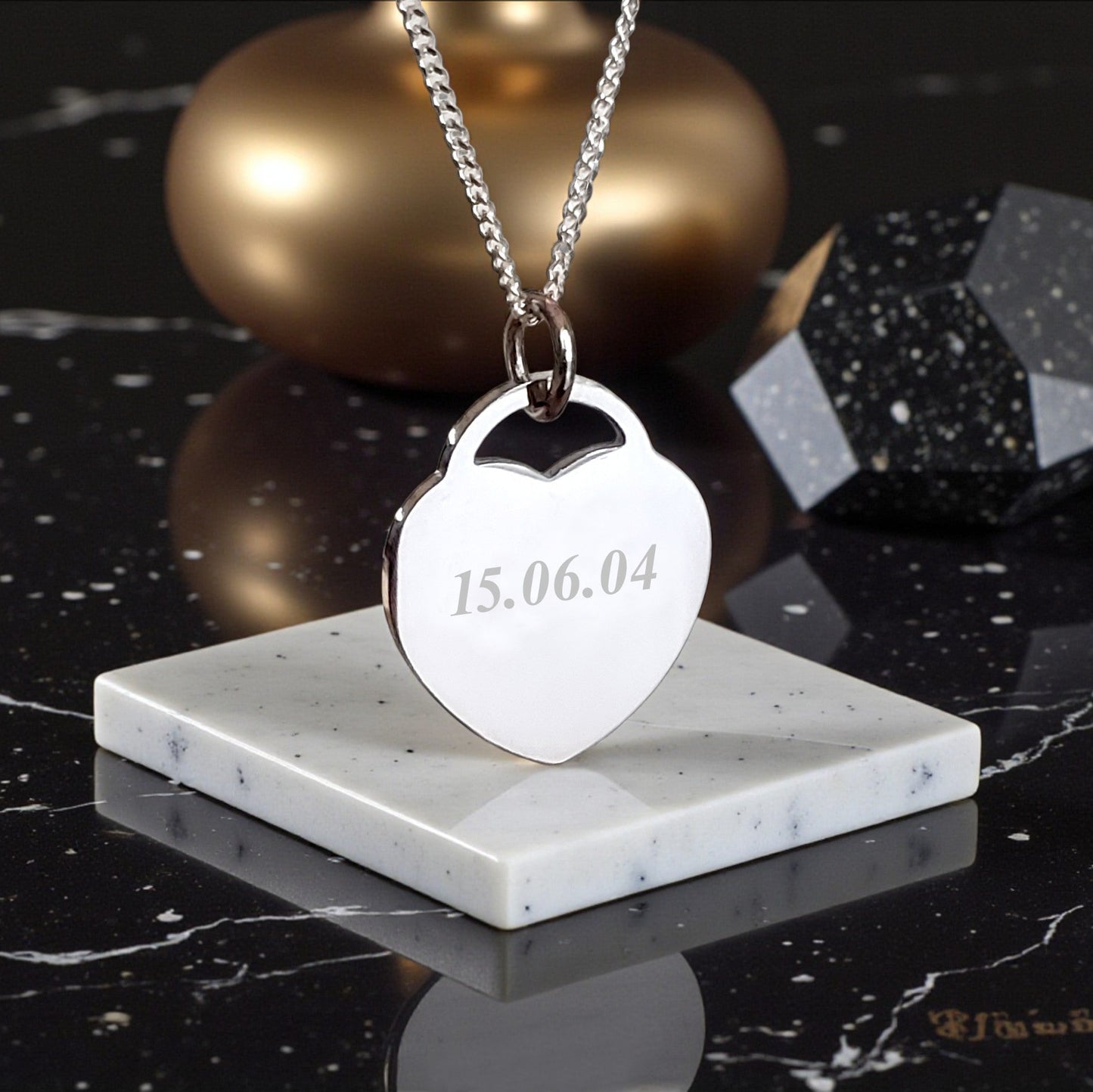 Engraved Name Heart Necklace | Personalised Jewellery