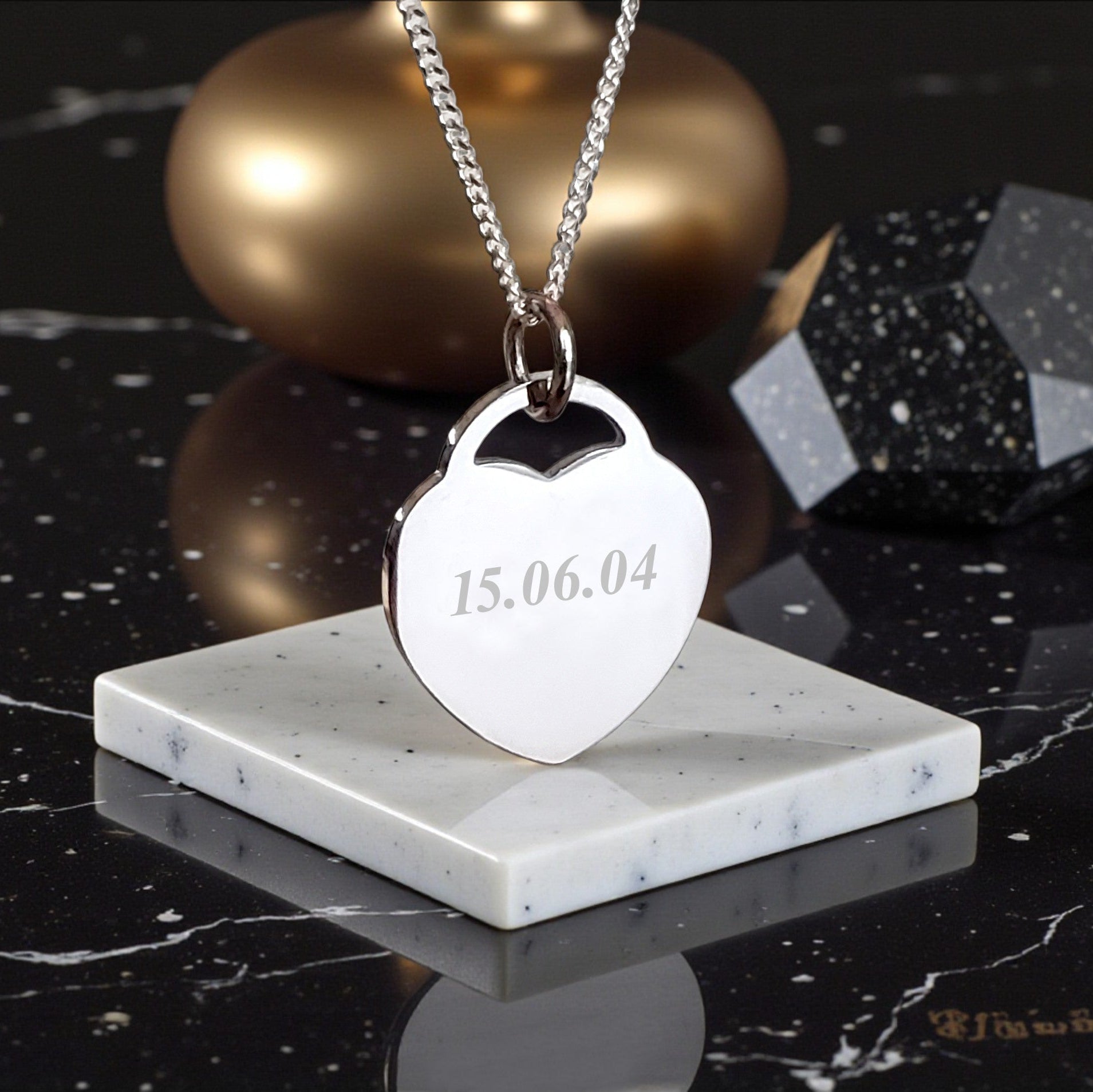 Engraved Name Heart Necklace | Personalised Jewellery