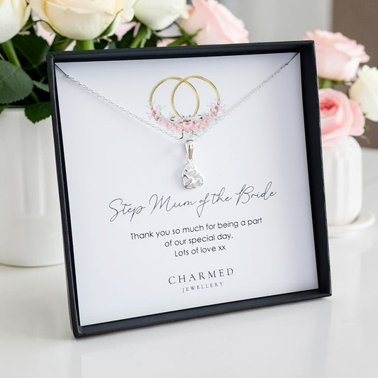 Step Mum of the Bride Gift, Fancy Heart Necklace, Wedding Gift, Personalised Jewellery Gift
