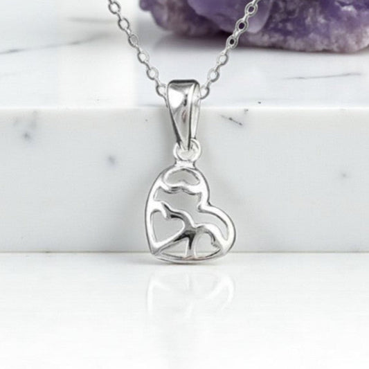 Offset Fancy Heart Necklace | 925 Sterling Silver Elegant Jewellery