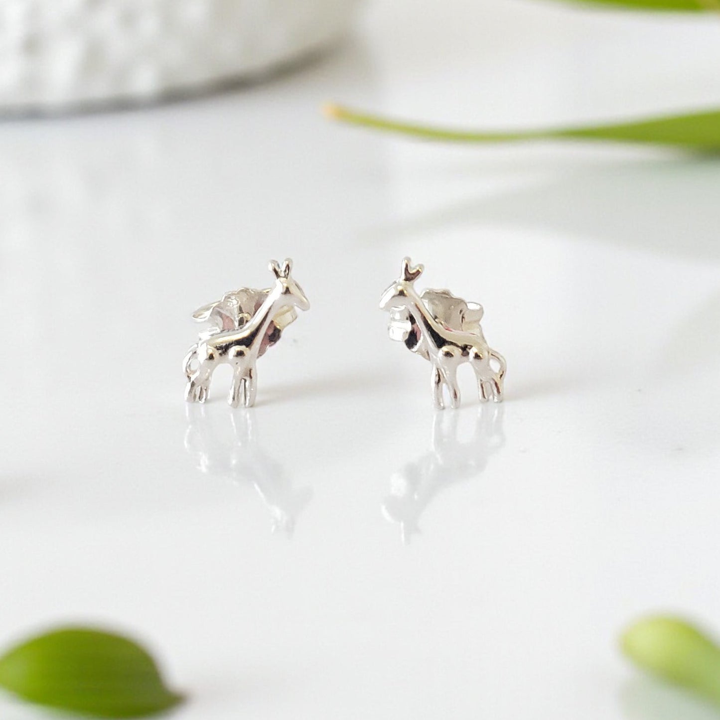Giraffe Stud Earrings | Sterling Silver 925 | Animal Jewellery Gift