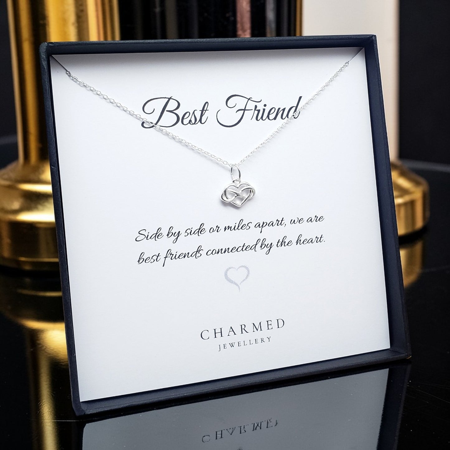 Best Friend Infinity Heart Necklace in Sterling Silver 925 | Personalised Jewellery Gift