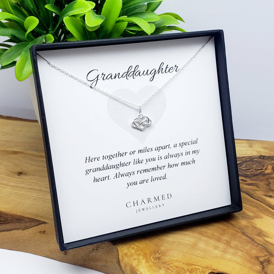 Granddaughter Infinity Heart Necklace | Sterling Silver 925 | Personalised Jewellery Gift