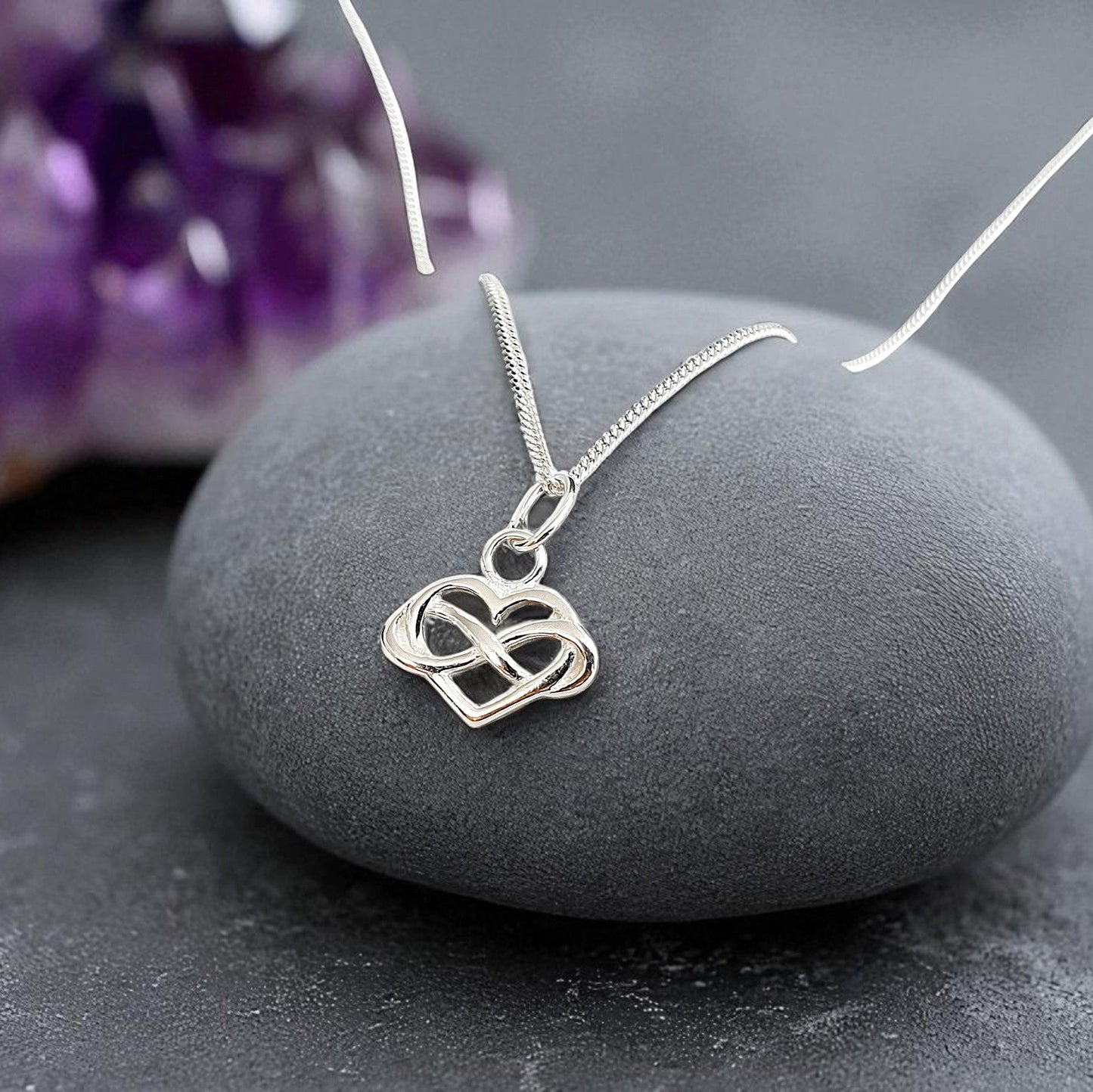 Mother of the Groom Infinity Heart Necklace in Sterling Silver 925 | Personalised Jewellery Gift