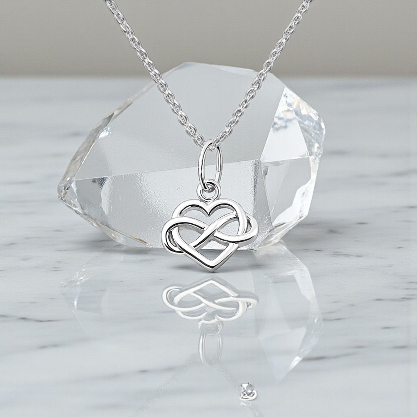 Infinity Heart Necklace in Sterling Silver 925 | Personalised Jewellery Gift