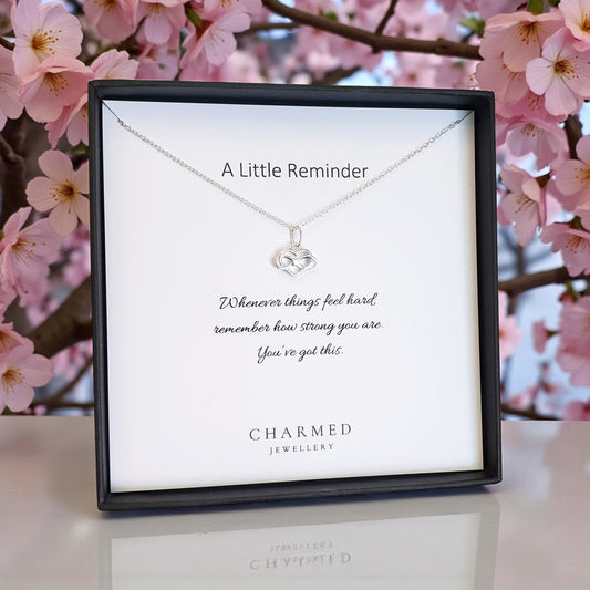 Infinity Heart Necklace Sterling Silver 925 | Encouragement & Self Love Gift