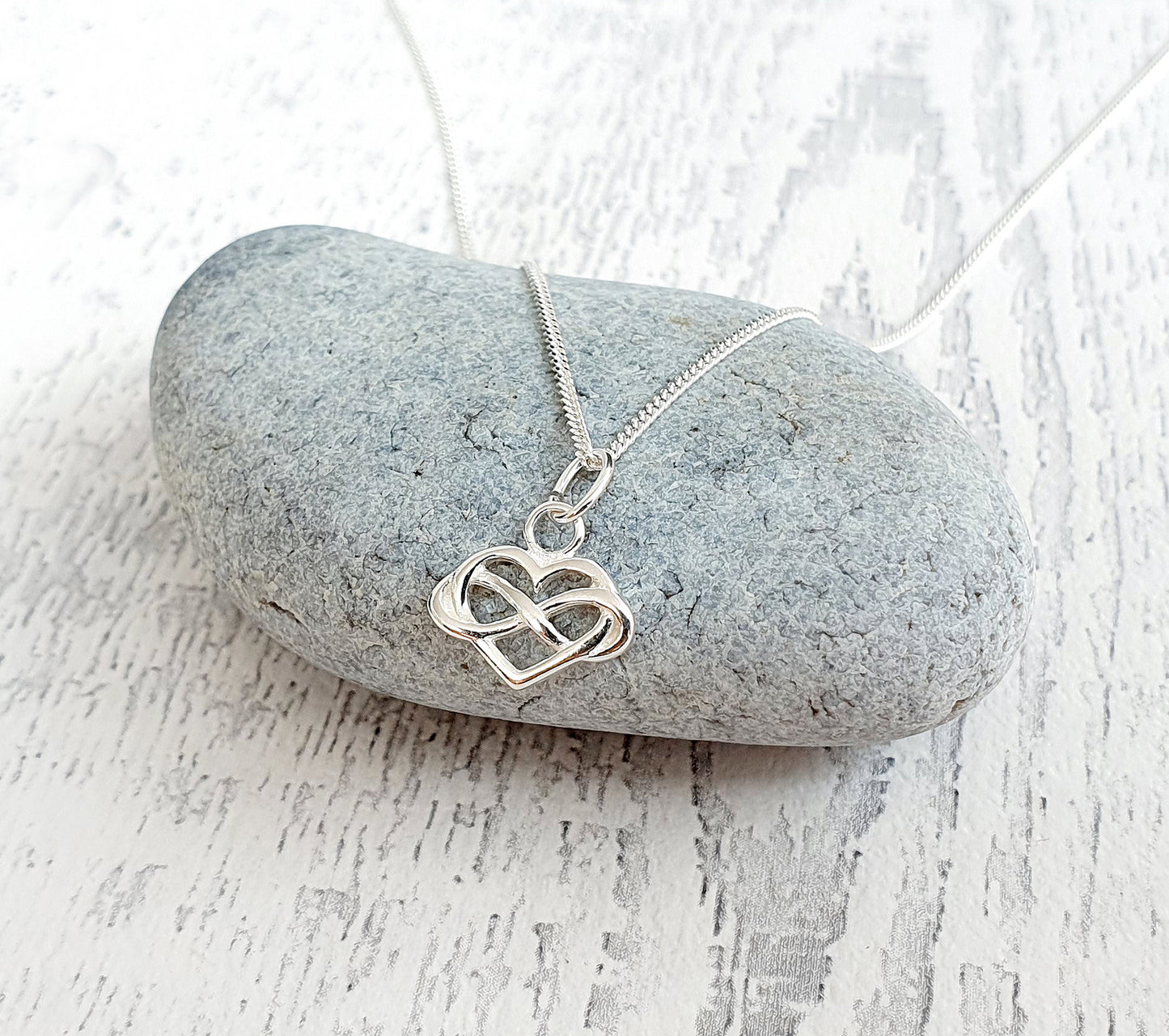 Godmother Infinity Heart Necklace in Sterling Silver 925, Personalised Gift