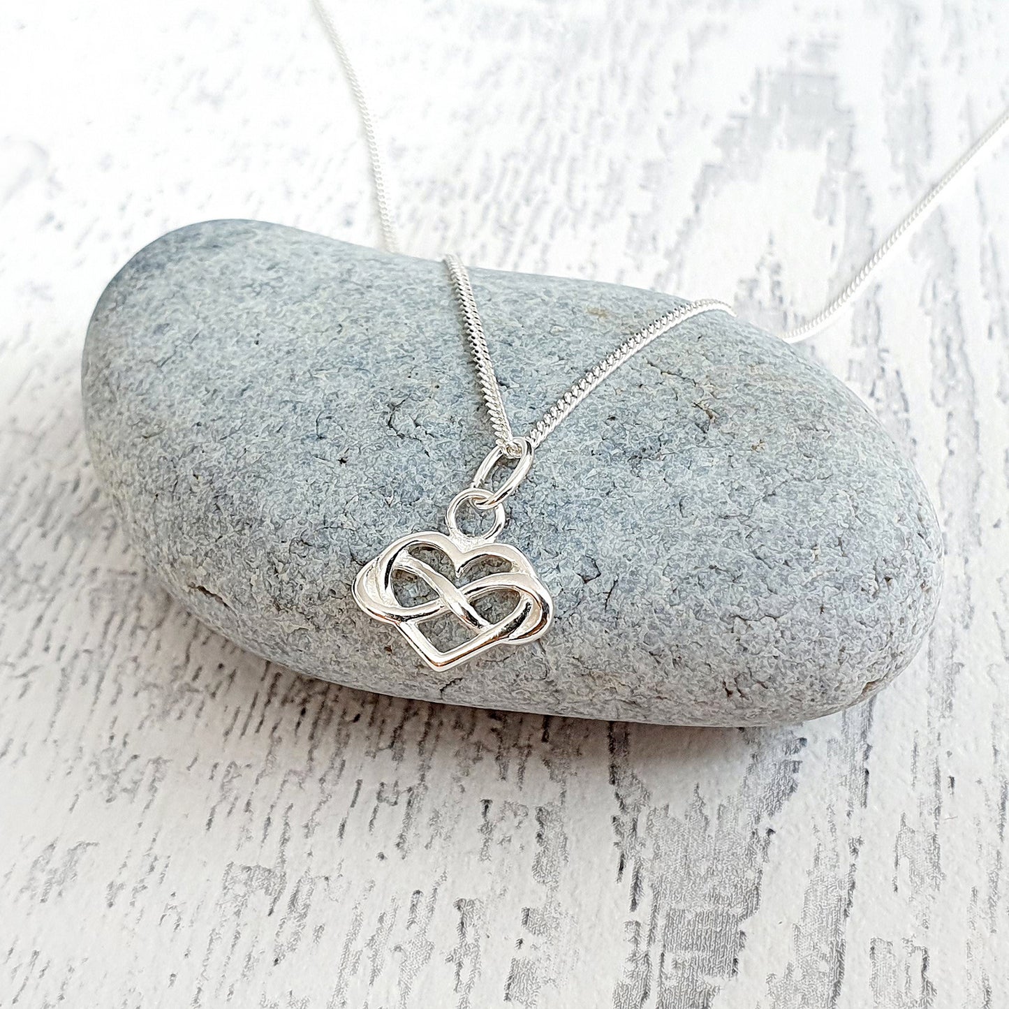Godmother Infinity Heart Necklace in Sterling Silver 925 | Personalised Jewellery Gift