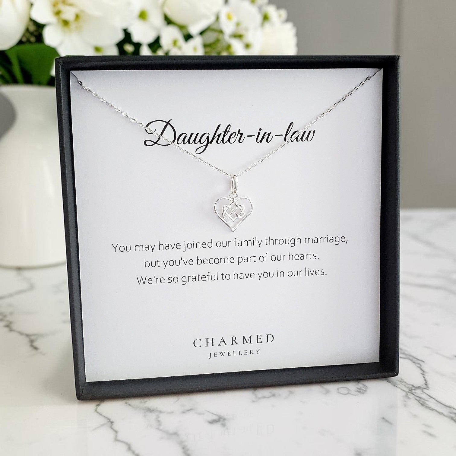 Daughter-in-Law Infinity Knot Necklace in Sterling Silver 925 | Personalised Jewellery Gift