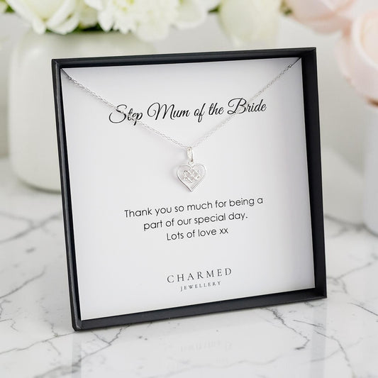 Step Mum of the Bride Infinity Knot Necklace in Sterling Silver 925 | Personalised Jewellery Gift