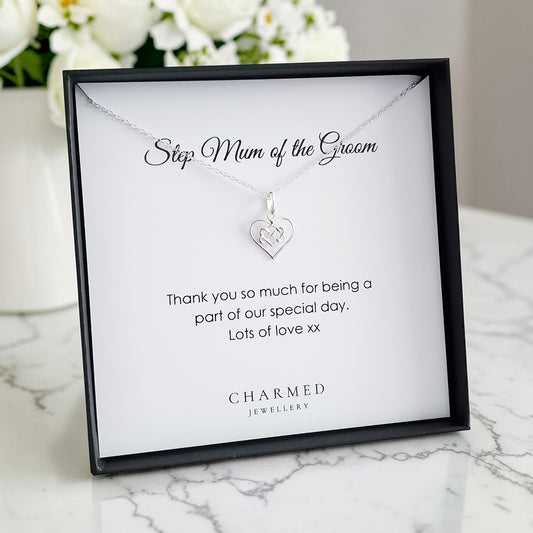 Step Mum of the Groom Infinity Knot Necklace in Sterling Silver 925 | Personalised Jewellery Gift